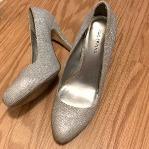Sparkly Silver Heels
